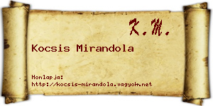 Kocsis Mirandola névjegykártya